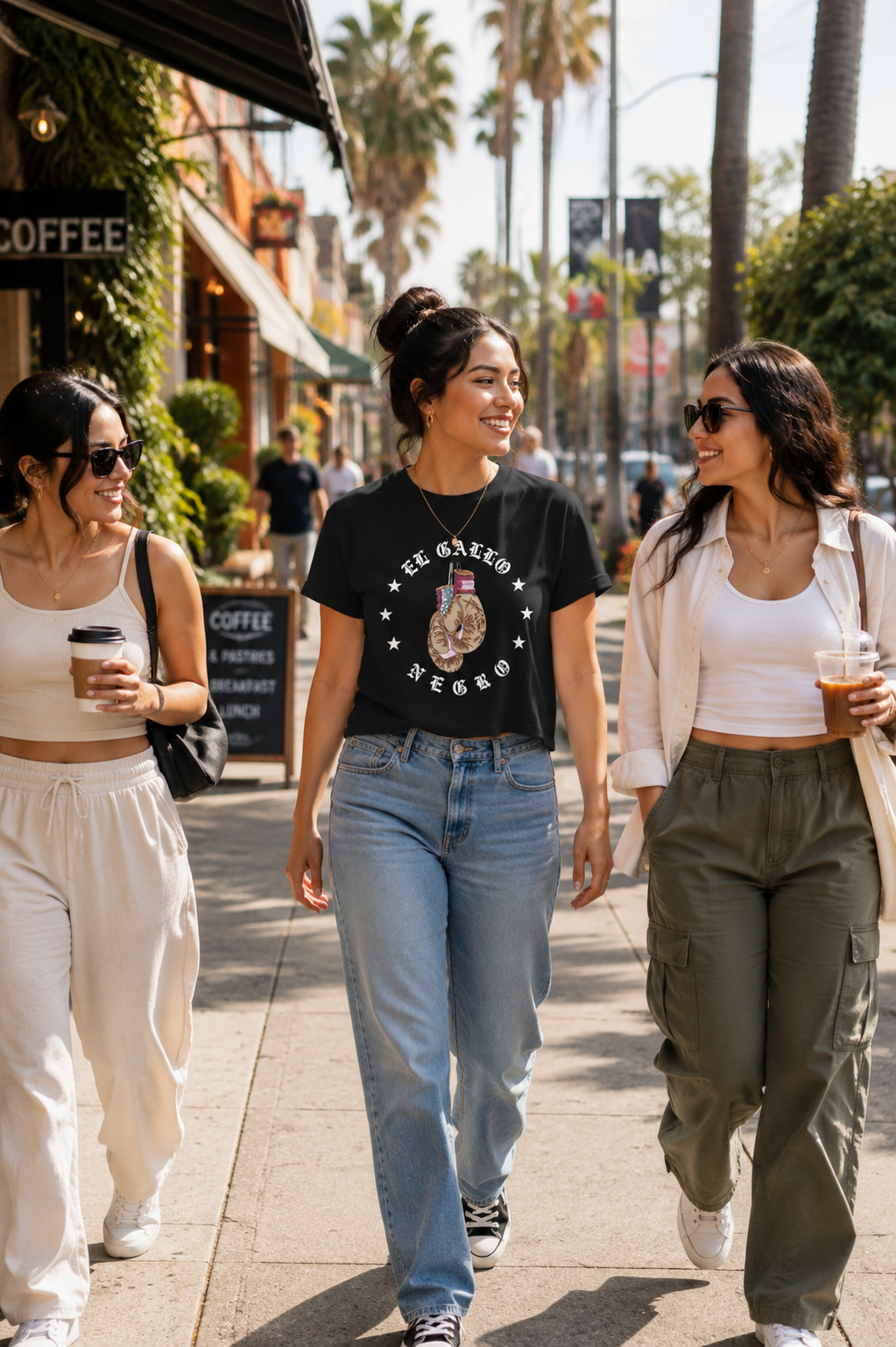 El Gallo Negro - Women’s Black Crop Top