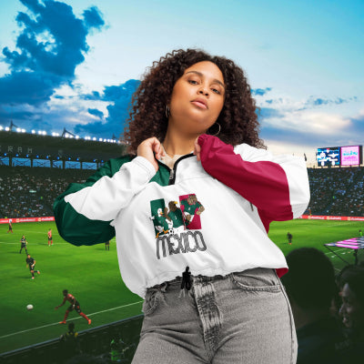 México y Mascotas - Women’s Cropped Windbreaker