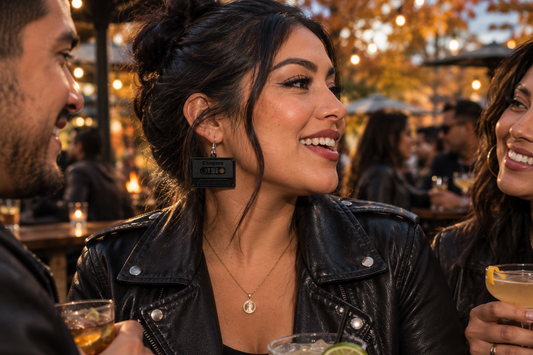 "Chingona" Boombox - Black Acrylic - Earrings